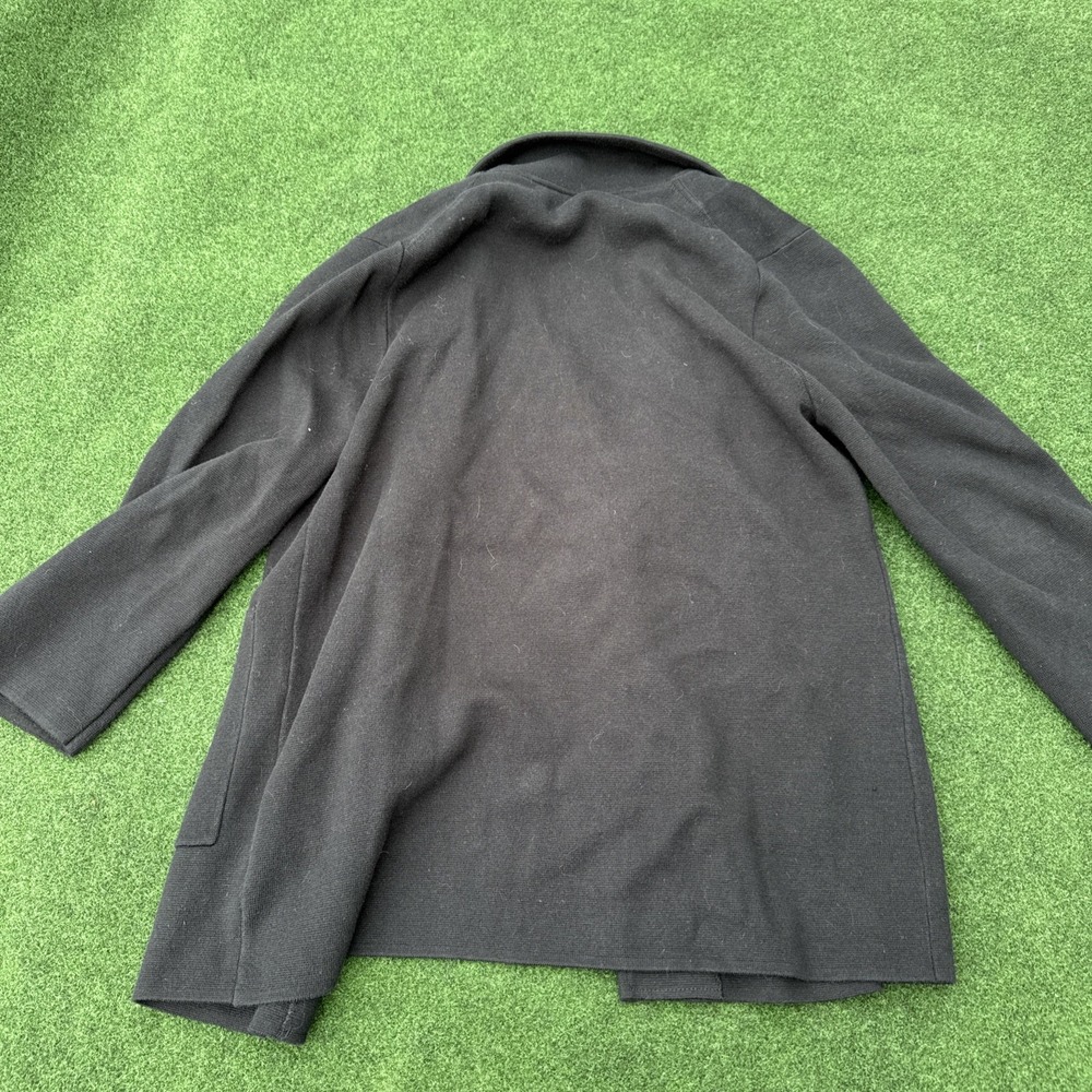 Quince Women Cotton Cocoon Coat Black Outerwear L NICE! Pea Coat - Picture 12 of 12